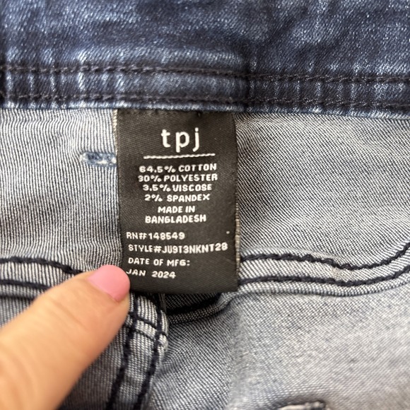 2 tpj Jeans Mens 34x28 Blue Athletic Fit Stretch Denim 5 Pocket Jeans - Picture 7 of 13